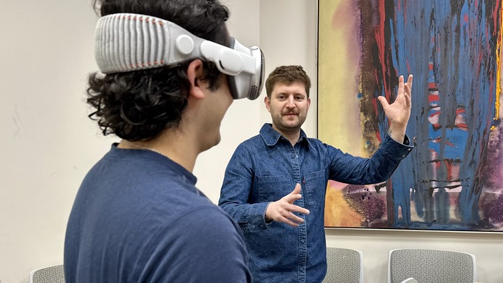 Students using VR in their class