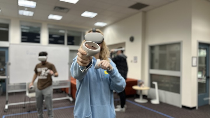 Students using VR in their class