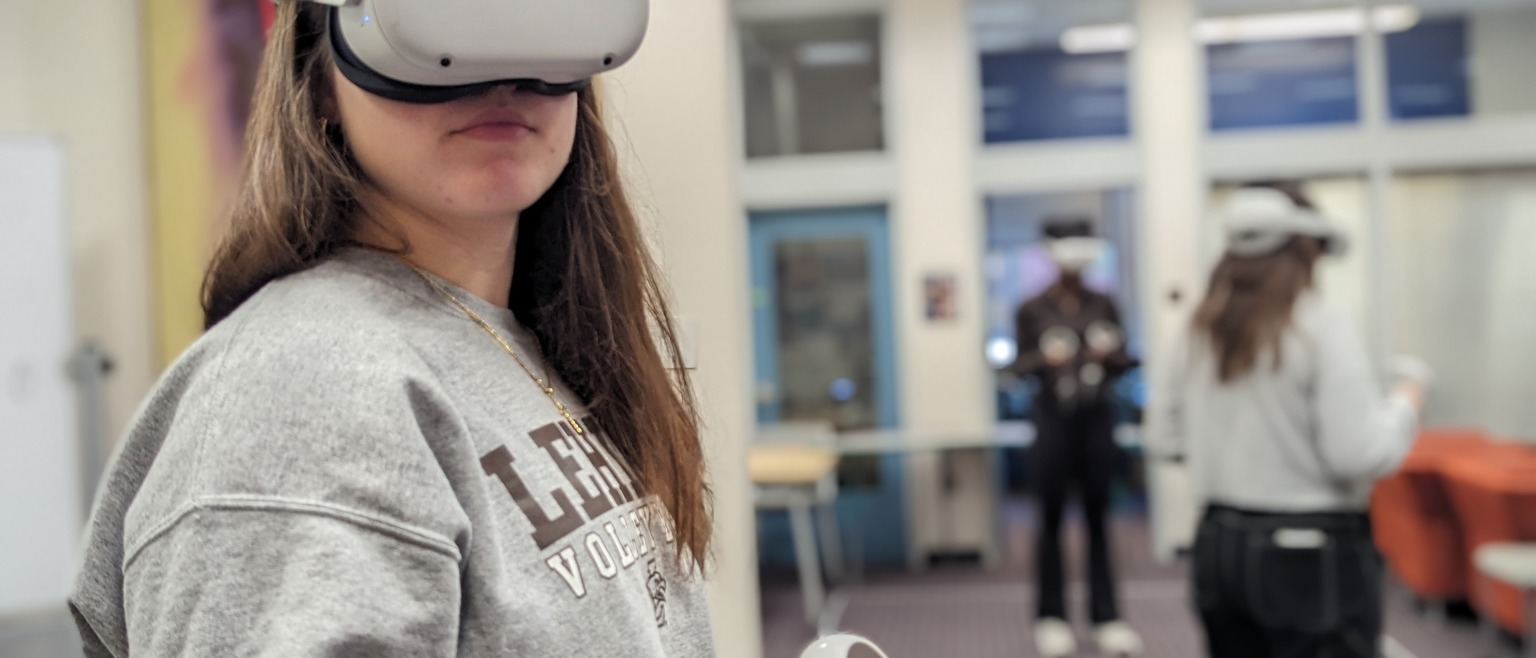 Student using virtual reality